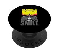 My runway is as wide as my smile PopSockets PopGrip Adesivo