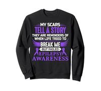 My Scars Epilepsy Awareness Nastro Viola Epilettico Felpa