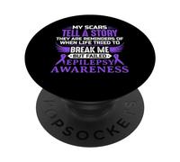 My Scars Epilepsy Awareness Nastro Viola Epilettico PopSockets PopGrip Adesivo