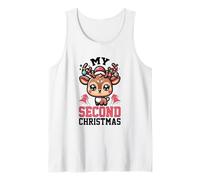 My Second Christmas Natale Cute Reindeer Inverno Natale Canotta