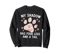 My Shadow Has Four Legs Floral Paw Citazione Dog Cat Lovers Felpa