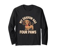 My Shadow Has Four Paws Meme Divertente Amante dei Cani My Shadow Paws Maglia a Manica