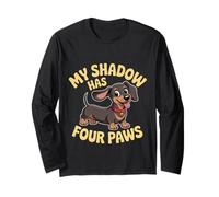 My Shadow Has Four Paws Meme Divertente Amante dei Cani My Shadow Paws Maglia a Manica