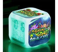 My Singing Monsters - Sveglia digitale a LED per bambini, con 7 colori cangianti, luce notturna con visualizzazione della temperatura e ora