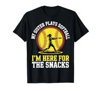 My Sister Plays Softball I'm Here For The Snacks Maglietta