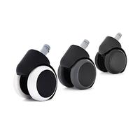 MY SIT Ruote per Sedie da Ufficio per Poltrona di Ufficio Rotelle Ufficio Sedia Diametro Routa 5 cm Diametro del perno 11 mm Set di 5 per pavimenti duri in Nero/Bianco