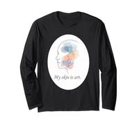 My Skin Is Art Ritratto ad Acquerello vitiligine Maglia a Manica