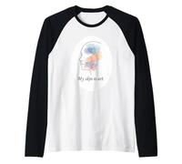 My Skin Is Art Ritratto ad Acquerello vitiligine Maglia con Maniche Raglan