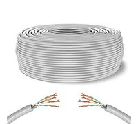 MY SMART SHOP CAVO DI RETE CAT6 MATASSA CATe 6 LAN ETHERNET M BOBINA INTERNET PLUG MODEM ROUTER ACCESS POINT REAPETER CCA RJ45 GIGABIT 10/100/1000 Mbps (100, BIANCO, FTP)
