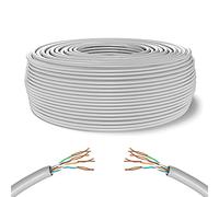 MY SMART SHOP CAVO DI RETE CAT6 MATASSA CATe 6 LAN ETHERNET M BOBINA INTERNET PLUG MODEM ROUTER ACCESS POINT REAPETER CCA RJ45 GIGABIT 10/100/1000 Mbps (50, BIANCO, FTP)