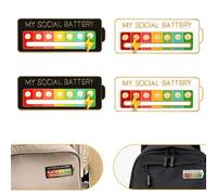 My Social Battery Pin - Spilla Divertente per Umore Sociale per 7 Giorni, Badge Smaltato Slider, Interattivo, Metallo