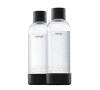 MY SODA 2PB10F-B - Confezione da 2 bottiglie nere in PET e Biocomposito da 1L