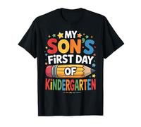 My Son’s First Day Of Kindergarten First Day Of School Funny Maglietta