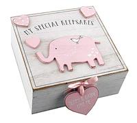 My Special Keepsakes Box MDF Nuovo regalo bambino bianco e rosa 8783