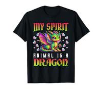 My Spirit Animal Is A Dragon Lover Creature Animale Medievale Maglietta