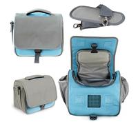 my STITCHERY® borsa per raccontastorie (p.e. Faba Box, Tonie Box), borsa per musicisti e personaggi, imbottita, per circa 15 personaggi, cuffie e cariabatterie, borsa a tracolla, blu