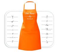 my STITCHERY Grembiule personalizzato con motivo e testo ricamato - Grembiule da cucina personalizzato in cotone di alta qualità come regalo speciale, arancione, taglia unica