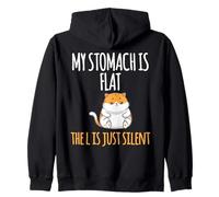 My Stomach is Flat The L is just Silent Felpa con Cappuccio
