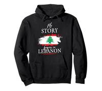 My story begins in Lebanon Libano Bandiera Libanese Felpa con Cappuccio