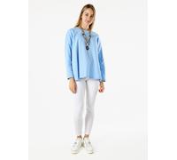 My Style Felpa oversize da donna in misto cotone con collana - azzurro