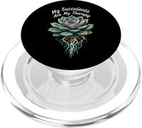 My Succulents Are My Therapy Plant Lover Gardening PopSockets PopGrip per MagSafe