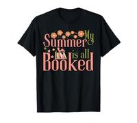 My Summer Is All Booked Retro Summer Book Amante Donne Ragazze Maglietta