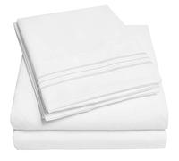 My Sweet Home - Set di lenzuola da 4 pezzi, 1500 fili, qualità egiziana, con angoli profondi, per letto king size, colore: bianco