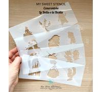 My Sweet Stencil Set La Bella E La Bestia Cenerentola H 5/6cm Circa