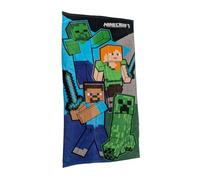 My sweety pop - Asciugamano da spiaggia per bambini - Asciugamano da bagno - Bambino - 70 x 140 cm - 100% cotone - Vacanze - Idea regalo (Minecraft - Verde/Blu)