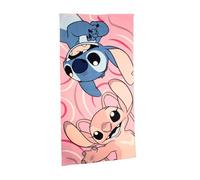 My sweety pop - Asciugamano da spiaggia Stitch - Asciugamano da bagno - Lilo e Stitch - Bambino - 70 x 140 cm - 100% poliestere - Vacanze - Idea regalo (Stitch et Angel - Rosa/Blu)