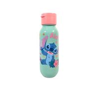 My sweety pop - Borraccia per bambini 500 ml in plastica - Bottiglia riutilizzabile leggera 21 x 6 cm - Bottiglia per scuola, sport, uscite - Chiusura sicura (Stitch - Blu/Rosa)