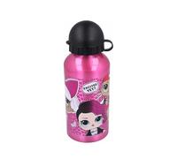 My sweety pop - Borraccia per bambini in alluminio Lol Surprise - per bambini - asilo - scuola - vacanze - pasto - 17,5 cm - 400 ml - idratazione - idea regalo - nero/rosa