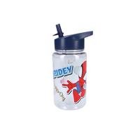 My sweety pop - Bottiglia d'acqua trasparente in plastica per ragazzi con Spiderman - Per bambini - Asilo, scuola materna, scuola, vacanza, pasto - 12 cm - 450 ml - Idratazione - Idea regalo