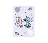 My sweety pop Plaid per bambina Stitch & Angel - Coperta per bambini - 100 x 150 cm - 100% poliestere - Plaid Disney - Idea regalo (Plaid Stitch & Angel- Rosa)