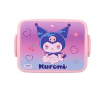 My sweety pop Scatola da pranzo Kuromi | Scatola da pranzo per bambini dai 3 anni | Colore rosa e viola | ideale per la scuola, l'asilo e le picniche | Senza BPA | 16 x 13 x 5 cm