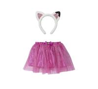My sweety pop | Set costume Gabby e la casa magica | Tutu rosa tulle e cerchietto orecchie di gatto in pelliccia | Costume compleanno ragazza 3-6 anni | Kit panoplie Carnevale e Festa