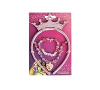 My sweety pop Set di 3 accessori principessa Disney | corona tiara rosa collana e bracciale | Costume da bambino 3 a 5 anni | Idea regalo compleanno ragazza e festa in costume