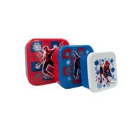 My sweety pop - Set di 3 scatole da gustare - Scatola per merenda - Pranzo box - Per bambini - asilo - scuola - vacanze - pasto - 11,5 cm (Spiderman - Rosso/Blu)