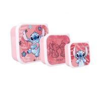 My sweety pop Set di 3 scatole da gustare Scatola per merenda Pranzo box Stitch Per bambini asilo scuola vacanze pasto 11,5 cm per ragazza rosa idea regalo
