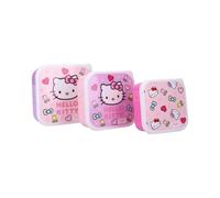 My sweety pop Set di 3 scatole per gustare Hello Kitty per bambini | Scatole per snack imbattibili senza BPA | ideale scuola, picnic e uscite | Design Kawaii Sanrio | Rosa e Viola