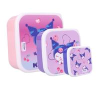 My sweety pop | Set di 3 scatole per gustare Kuromi per bambini, scatole per snack imbattibili, senza BPA, ideale per scuola, picnic e uscite, design Kawaii Hello Kitty & Friends | rosa e viola