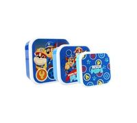 My sweety pop - set di 3 scatole per merenda - Porta pranzo - Lunch box - Per bambini - Asilo nido - Scuola materna - Scuola - Vacanze - Pasto - 11,5 cm (Pat Patrouille - Blu)