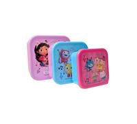 My sweety pop - Set di 3 scatole portapranzo Gabby’s Dollhouse - Lunch box impilabili 11,5 cm - Bambini - Asilo, scuola materna, scuola, vacanze - Rosa/Viola/Blu
