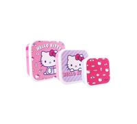 My sweety pop - set di 3 scatole portapranzo - Scatola per la merenda - Lunch box - Per bambini - Asilo - Scuola materna - Scuola - Vacanze - Pasto - 11,5 cm (Hello Kitty - Rosa/Violetto)