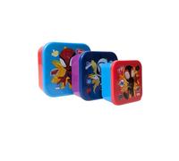 My sweety pop Spidey - Set di 3 scatole da pranzo impilabili da 11,5 cm, per bambini, asilo, scuola materna, scuola, vacanze - rosso/blu/viola