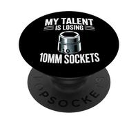My Talent Is Losing 10MM Sockets Car Guy Meme Meccanico di Auto PopSockets PopGrip Adesivo