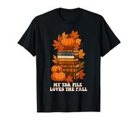 My TBR File Book Lover Autunno Foglie Stagione Autunno Zucca Maglietta