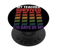 My Teacher Survived 100 Days Of Me Tacche Arcobaleno PopSockets PopGrip Adesivo