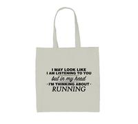 My Testa I'M Corsa - Borsa Tote IN Tela - Corridore Marathon Mezza 10K 5K Run
