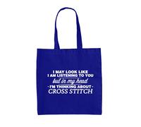 My Testa I'M Punto Croce - Borsa Tote IN Tela - Cucitura No Sew Cucitrice